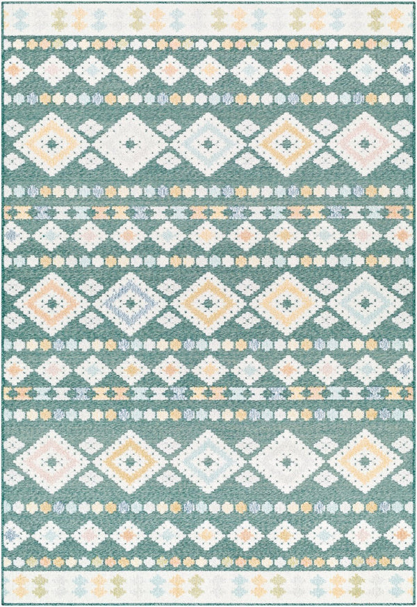 Livabliss Lakeside Machine Woven Polypropylene Rug for Indoor Outdoor Patio Living Room Use Medium Green, B 7'10" x 10' LKD2316-71010