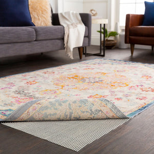 Livabliss Lock Grip Pvc Rug Pad for Hard Floors Cushioned Non-slip Protection on Hardwood Ivory, Cream 8' x 8' Square LKG-8SQ