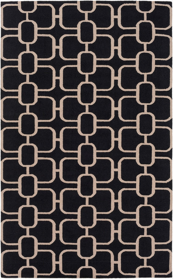Surya Lockhart Lkh-9000 2'6" X 8' Hand-hooked Wool Rug - Modern Decor, Durable, Low Pile, Easy Care & Clean! Black Wool Lkh9002-46
