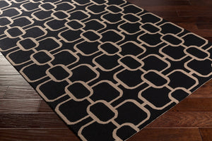 Surya Lockhart Lkh-9000 2'6" X 8' Hand-hooked Wool Rug - Modern Decor, Durable, Low Pile, Easy Care & Clean! Black Wool Lkh9002-46