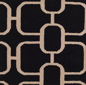 Surya Lockhart Lkh-9000 2'6" X 8' Hand-hooked Wool Rug - Modern Decor, Durable, Low Pile, Easy Care & Clean! Black Wool Lkh9002-46