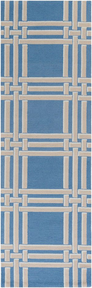 Surya Lockhart Lkh-9000 2'6" X 8' Hand-hooked Wool Rug - Modern Decor, Durable, Low Pile, Easy Care & Clean! Blue Wool Lkh9006-268