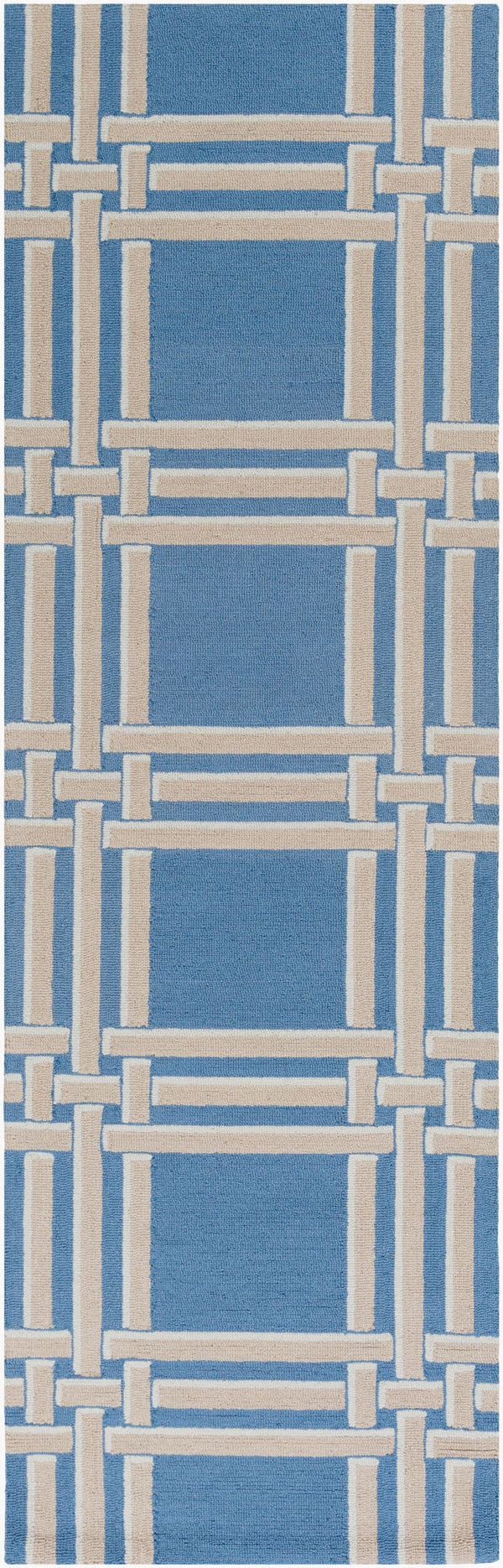 Surya Lockhart Lkh-9000 2'6" X 8' Hand-hooked Wool Rug - Modern Decor, Durable, Low Pile, Easy Care & Clean! Blue Wool Lkh9006-268