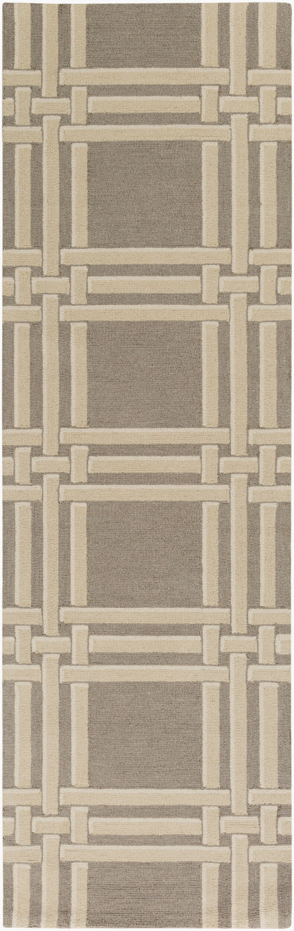 Surya Lockhart Lkh-9000 2'6" X 8' Hand-hooked Wool Rug - Modern Decor, Durable, Low Pile, Easy Care & Clean! Gray Wool Lkh9007-268