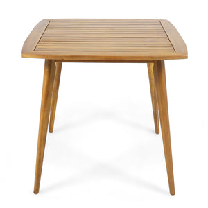 English Elm Indoor Solid Acacia Square Dining Table Mid-century Tapered Legs Teak Finish 63258.00