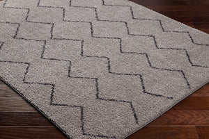 Livabliss Lykke Global Inspired High Pile Polyester Area Rug for Bedroom or Reading Nook Light Gray, Bla 2'7" x 4' LKK2304-274