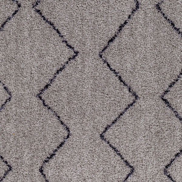 Livabliss Lykke Global Inspired High Pile Polyester Area Rug for Bedroom or Reading Nook Light Gray, Bla 2'7" x 4' LKK2304-274