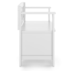 English Elm Amherst Solid Wood 36" Entryway Storage Bench – Stylish White Design With Hidden Storage Compartments B136P158354