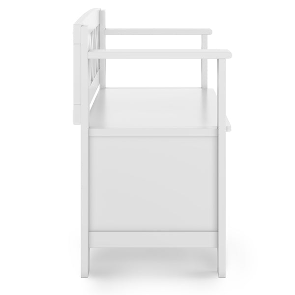English Elm Amherst Solid Wood 36" Entryway Storage Bench – Stylish White Design With Hidden Storage Compartments B136P158354