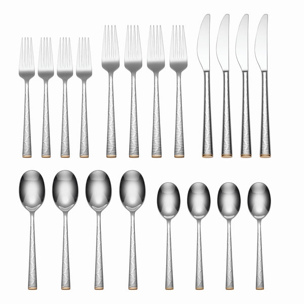 Lenox Blue Bay 20-Piece Flatware Set Metallic, NO COLOR METAL 895539