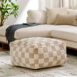 Lukas LKPF-001 14"H x 24"W x 24"D Pouf LKPF001-142424  Off-White, Ash, Khaki, Slate Grey Taupe, Pearl, Sage Surya