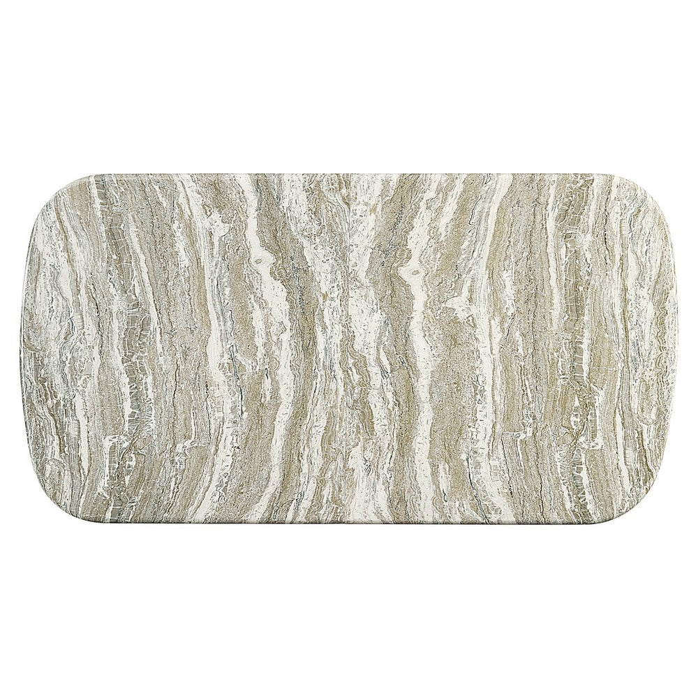 Bernhardt Bernhardt Rustic-Modern Arcadia Dining Table With Faux-Stone Top, Sculptural Woodgrain Legs & Leaf K2001