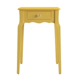 Homelegance By Top-Line Jessip 1-Drawer Wood Side Table Yellow Wood