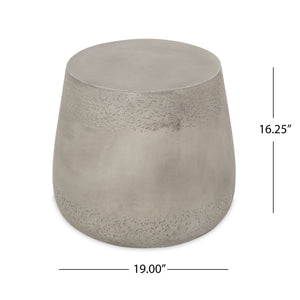 English Elm Orion Concrete Drum Side Table with Sculptural Flared Base for Eclectic Living Spaces 69455.00CONRT