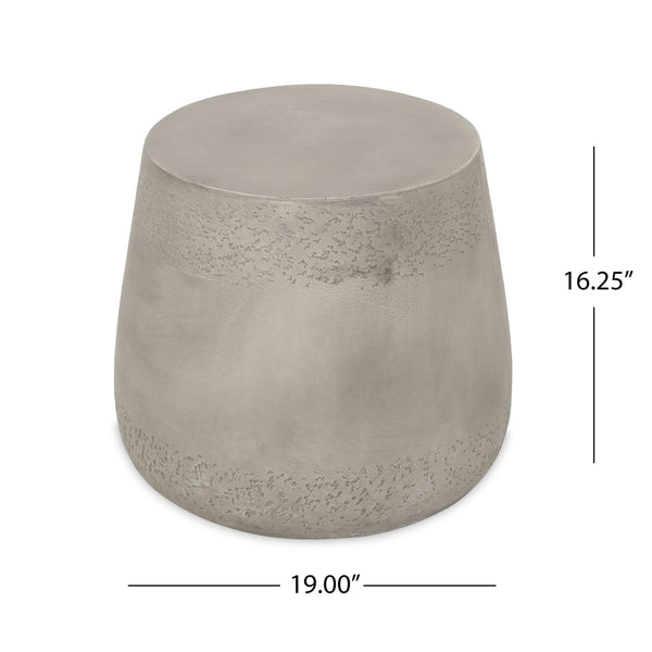 English Elm Orion Concrete Drum Side Table with Sculptural Flared Base for Eclectic Living Spaces 69455.00CONRT