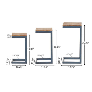 English Elm Christopher Knight Home® - NESTING Kacha Modern Industrial Firwood Nesting Tables Set of 3 — Sturdy Iron Frames, Antique Brown Finish, Space-Saving Design 57836.00