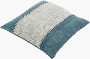 Surya Lola 30”X30” Bohemian Global Floor Pillow - Vibrant Cotton Accent For Cozy Spaces & Easy Care! Pale Blue Cotton Ll008-3030p