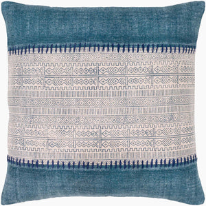 Surya Lola 30”X30” Bohemian Global Floor Pillow - Vibrant Cotton Accent For Cozy Spaces & Easy Care! Pale Blue Cotton Ll008-3030p