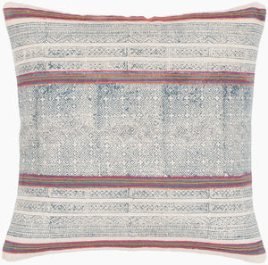 Surya Lola 20"L X 20"W Accent Pillow - Elegant Global Design, Durable Cotton, Perfect For Eclectic Decor Dark Blue Cotton,Cotton Ll011-2020d