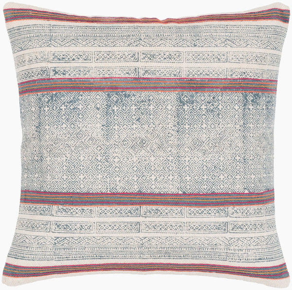 Surya Lola 20"L X 20"W Accent Pillow - Elegant Global Design, Durable Cotton, Perfect For Eclectic Decor Dark Blue Cotton,Cotton Ll011-2020d