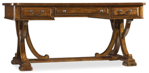 Hooker Furniture Tynecastle Rustic Writing Desk With Drop-Front Keyboard Drawer, Chestnut Distressed Alder Veneer Finish 5323-10459