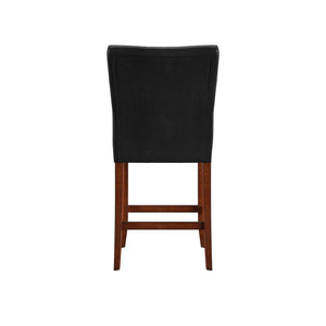 Homelegance By Top-Line Treves Tufted High Back Counter Height Stools (Set of 2) Cherry Wood