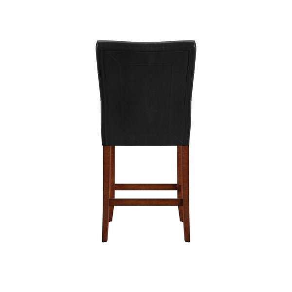 Homelegance By Top-Line Treves Tufted High Back Counter Height Stools (Set of 2) Cherry Wood
