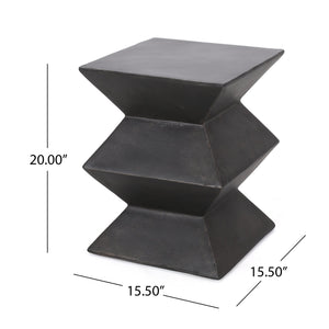 English Elm Outdoor Sculptural Concrete Pedestal Side Table for Patio Balcony and Sunroom Decor 73457.00