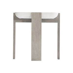 Bernhardt Bernhardt Gooding Side Table With Faux-Concrete Basin Top, Flint Wood Legs, 24" Square Accent Piece 484123