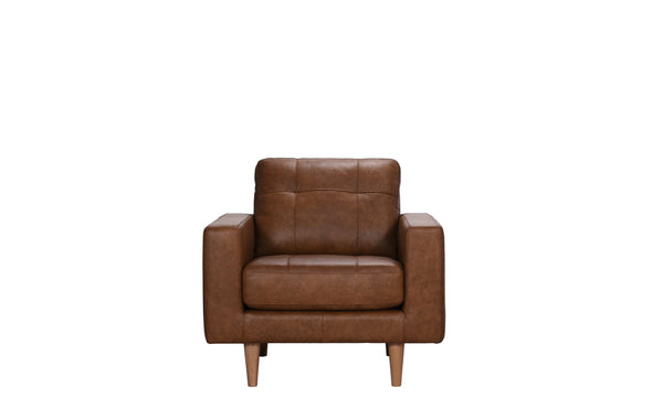 Porter Designs Porter Glisan Mid-century Modern Full-grain Leather Chair In Brown For Cozy And Stylish Living Spaces Brown Leather 02-204-03-7168