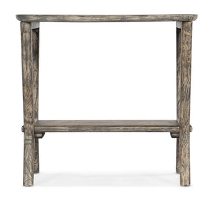 Hooker Furniture Commerce Brandon End Table In Natural Mindi Wood With Fixed Shelf, Boho Rectangle Accent Table, Durable Grain Finish 7228-80078-85