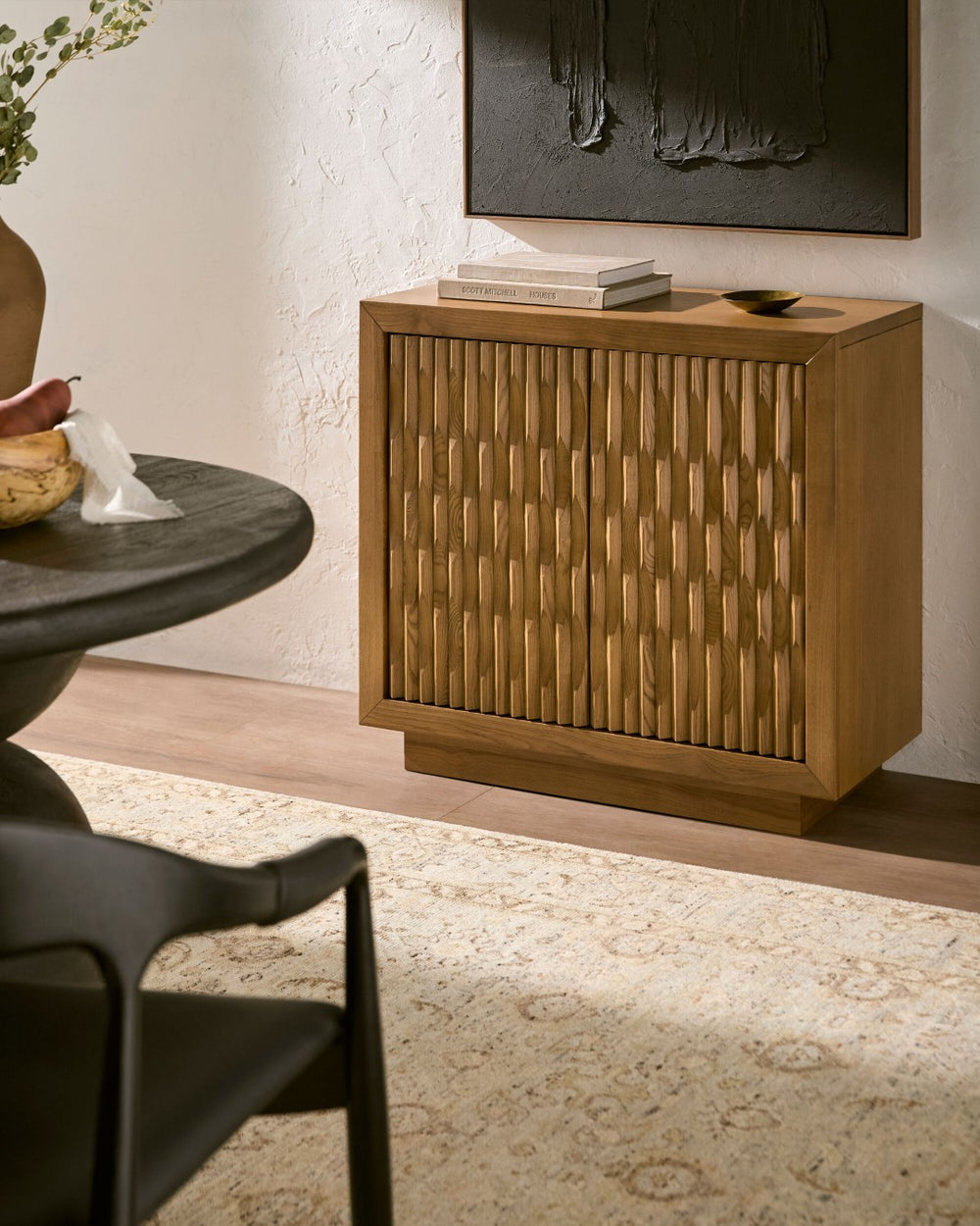 Surya Lulea Mid-century Modern Storage Cabinet with Tapered Legs for Living Room or Entryway LLEA002-323616