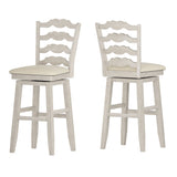 Homelegance By Top-Line Juliette French Ladder Back Swivel Bar Stool White Rubberwood