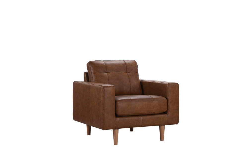 Porter Designs Porter Glisan Mid-century Modern Full-grain Leather Chair In Brown For Cozy And Stylish Living Spaces Brown Leather 02-204-03-7168