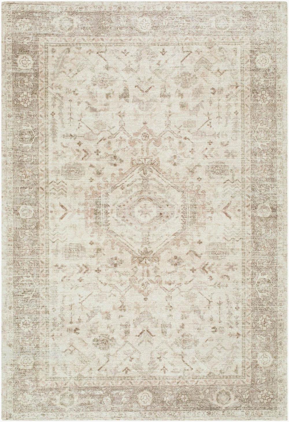Livabliss Hearth Hand Tufted Polyester Accent Rug Traditional Pattern for Entryway or Bedside Ivory, Taupe 5' x 7'6" LLHT2302-576
