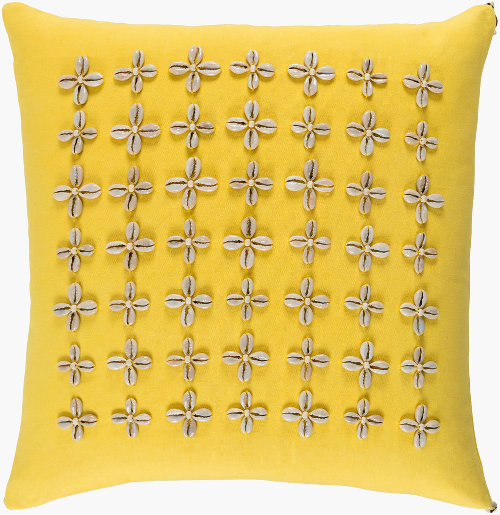 Surya Lelei Modern Cotton Accent Pillow 18” X 18” – Chic Design For Stylish Home Decor And Comfort Yellow Cotton,Cotton Lli005-1818d