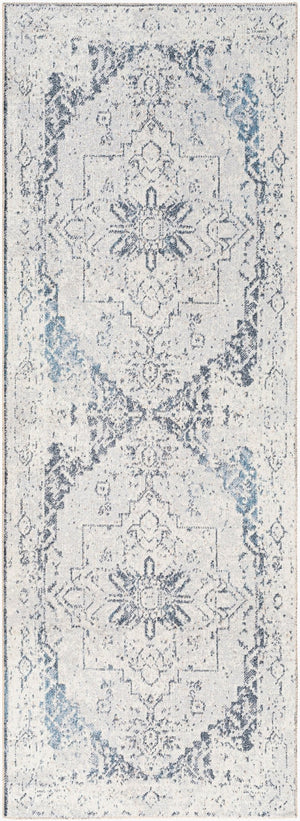 Livabliss Lillian Traditional Polyester Accent Rug Machine Woven in Turkey for Entryways and Baths Oatmeal, Gray 2'7" x 7'3" LLL2300-2773