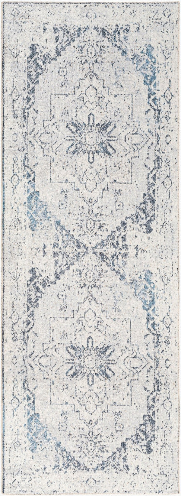 Livabliss Lillian Traditional Polyester Accent Rug Machine Woven in Turkey for Entryways and Baths Oatmeal, Gray 2'7" x 7'3" LLL2300-2773