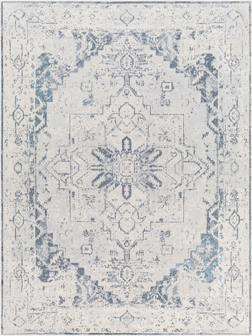 Livabliss Lillian Traditional Polyester Accent Rug Machine Woven in Turkey for Entryways and Baths Oatmeal, Gray 7'10" x 10' LLL2300-710102