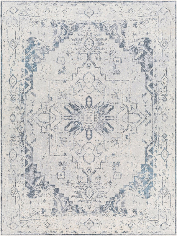 Livabliss Lillian Traditional Polyester Accent Rug Machine Woven in Turkey for Entryways and Baths Oatmeal, Gray 7'10" x 10' LLL2300-710102
