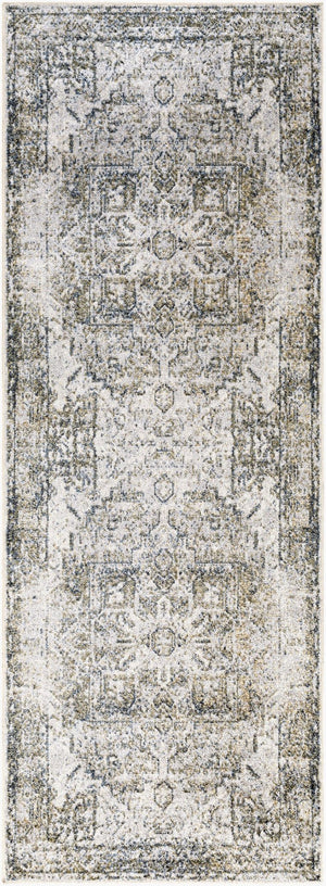 Livabliss Lillian Traditional Polyester Accent Rug Turkish Woven Low Pile for Entryways Gray, Oatmeal 2'7" x 7'3" LLL2301-2773