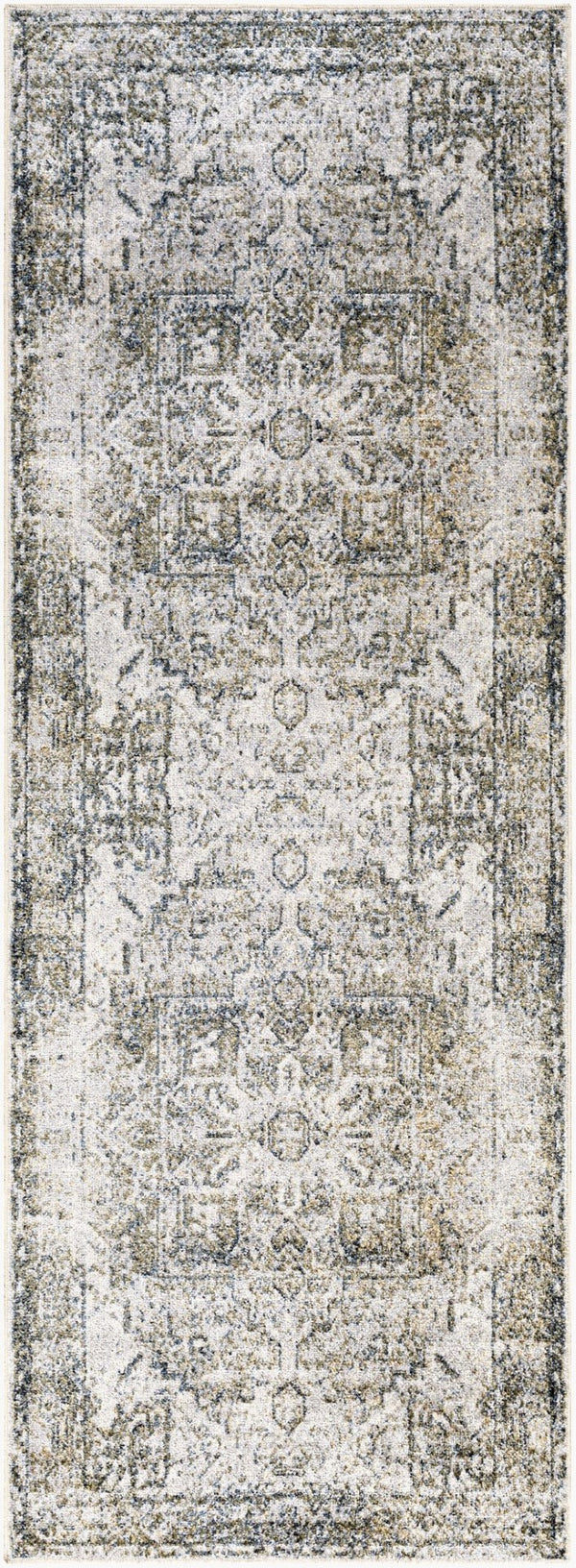 Livabliss Lillian Traditional Polyester Accent Rug Turkish Woven Low Pile for Entryways Gray, Oatmeal 2'7" x 7'3" LLL2301-2773