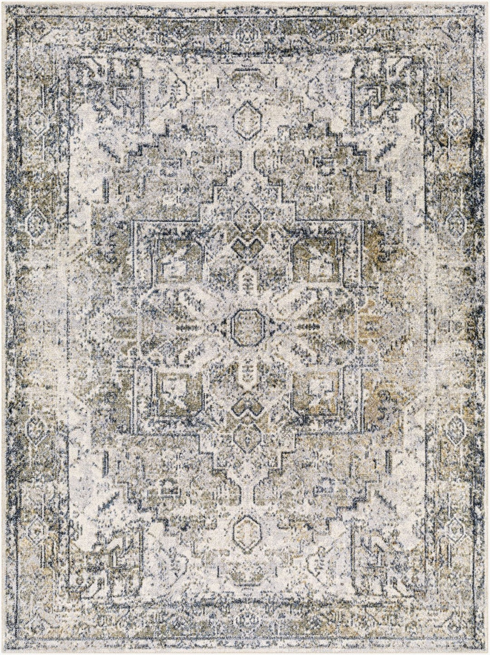 Livabliss Lillian Traditional Polyester Accent Rug Turkish Woven Low Pile for Entryways Gray, Oatmeal 2' x 2'11" LLL2301-23