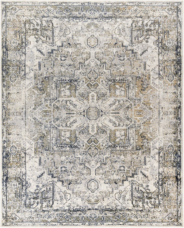 Livabliss Lillian Traditional Polyester Accent Rug Turkish Woven Low Pile for Entryways Gray, Oatmeal 7'10" x 10' LLL2301-710102