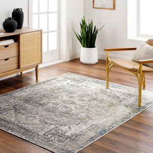 Livabliss Lillian Traditional Polyester Accent Rug Turkish Woven Low Pile for Entryways Gray, Oatmeal 2' x 2'11" LLL2301-23