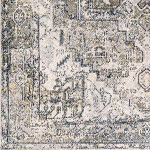 Livabliss Lillian Traditional Polyester Accent Rug Turkish Woven Low Pile for Entryways Gray, Oatmeal 2'7" x 7'3" LLL2301-2773