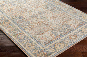 Livabliss Lillian Traditional Accent Rug Machine Woven Polyester Low Pile for Entryways and Hallways Oatmeal, Gray 6'7" x 6'7" LLL2304-67RD