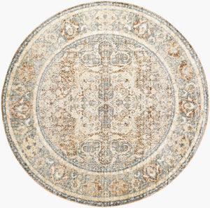 Livabliss Lillian Traditional Accent Rug Machine Woven Polyester Low Pile for Entryways and Hallways Oatmeal, Gray 6'7" x 6'7" LLL2304-67RD