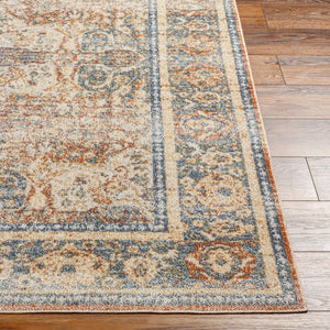 Livabliss Lillian Traditional Accent Rug Machine Woven Polyester Low Pile for Entryways and Hallways Oatmeal, Gray 6'7" x 6'7" LLL2304-67RD