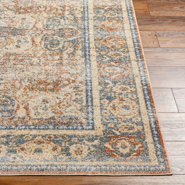 Livabliss Lillian Traditional Accent Rug Machine Woven Polyester Low Pile for Entryways and Hallways Oatmeal, Gray 6'7" x 6'7" LLL2304-67RD